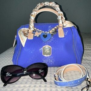 Vintage Guess bundle purse, charm, sunglasses & twilly!